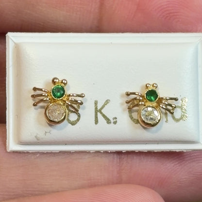 SPIDER STUD EARRINGS / 0.9gr/ 7mm / GOLD 18K