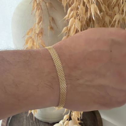 Bismark Bracelet / 5.46g/ 19.5cm/ 7mm/ 18K Italian Gold