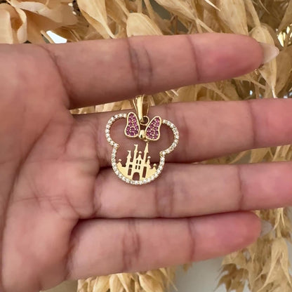 Minnie Castle Zirconia Pendant / 3.24 gr / 2.7 cm / 18K National Gold