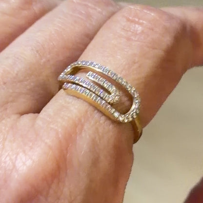 Anillo de clip / 2.23 gr / Talla 7 / 8 mm / Oro italiano de 18K