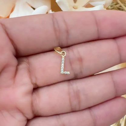 Letter L Pendant / 0.50 gr / 1.5 cm / 18K Italian Gold