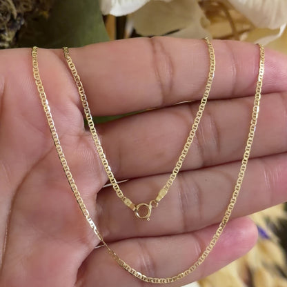 Flat Mariner Chain / 1.7 gr / 45 cm / 1.8 mm / 18K Italian Gold