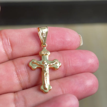 Crucifix Pendant / 1.48gr / 3.8cm / 18K Italian Gold