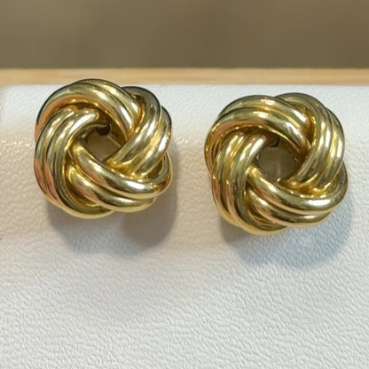 KNOT STUD EARRINGS / 2.3gr / 6mm / 18K ITALIAN GOLD