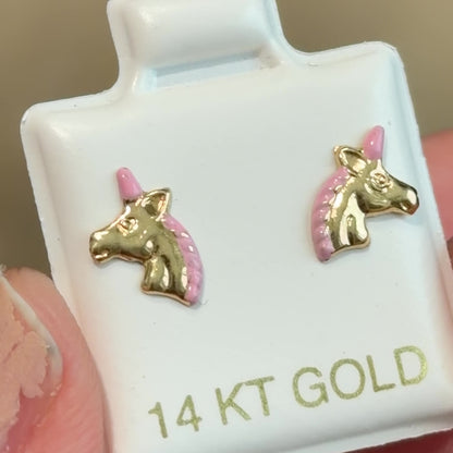 BABY UNICOR EARRINGS / 0.7gr /4mm/ 18K ITALIAN GOLD