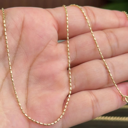 Minimalist Bar Chain g1.93/ 45cm/ 1mm/ 18K Italian Gold