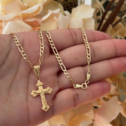 Figaro Chain With Pendant / 5.16 gr / 60 cm / 3 mm / 18K Italian Gold