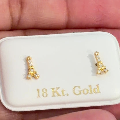 EIFFEL TOWER EARRINGS / 0.7gr / 4 MM / GOLD 18K