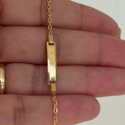 Baby Bracelet With Nameplate/ 1.53g/ 16cm/ 18K Italian Gold