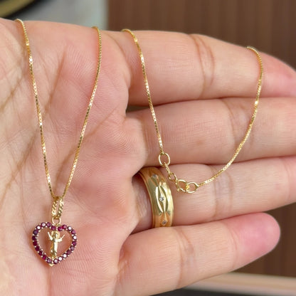 Veneciana Chain With Pendant / 2.28/ 45cm/ 1.2mm/ 18K Italian Gold
