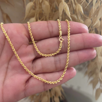 Rope Chain / 2.6 gr / 45 cm / 2 mm / 18K Italian Gold