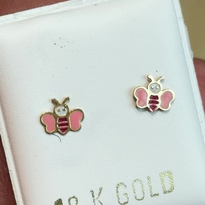 BEE EARRINGS / 4 MM / 18K ITALIAN GOLD