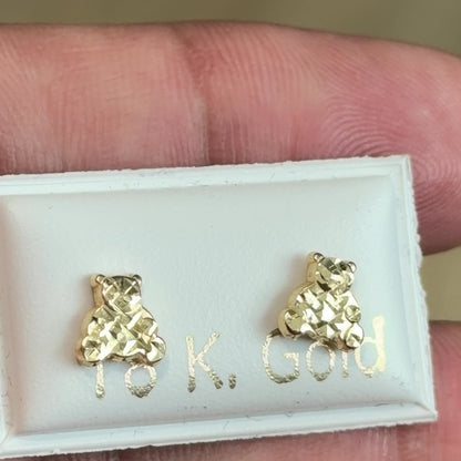 Bear Earrings / 5mm / Gold 18K