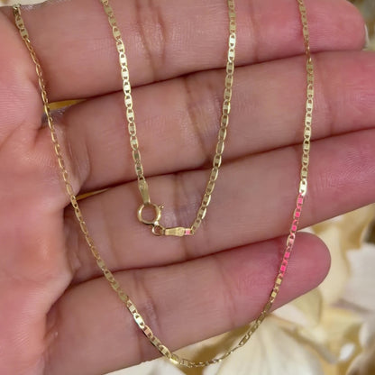Flat Mariner Chain / 1.4 gr / 45 cm / 1 mm / 18K Italian Gold