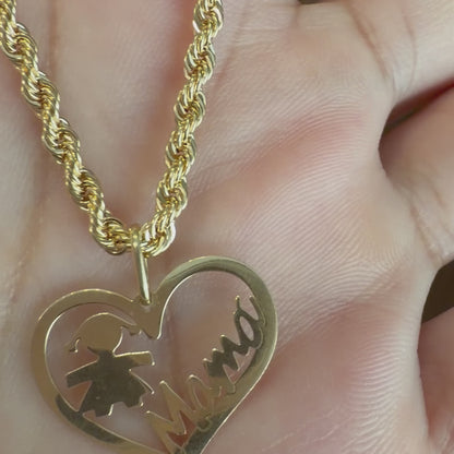 COLGANTE DE CORAZÓN PARA MAMÁ E HIJA