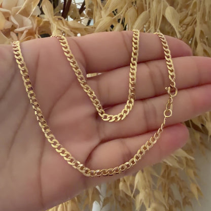 Cubana Link Chain/ 5.96g/ 50cm/ 4mm/ 18K Italian Gold