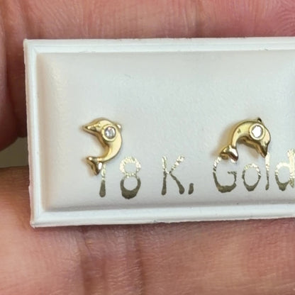 DOLPHIN  EARRINGS / 4 MM / 18K ITALIAN GOLD