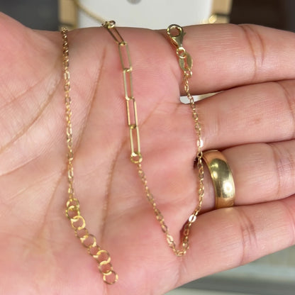 Mixed Anklet/ 1.3gr / 25 cm / 2mm / 18K Italian Gold
