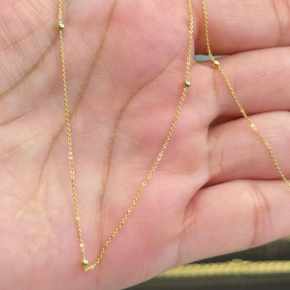 Minimalist Satellite Bead Chain
 1.33g/ 45cm/ 1mm/ 18K Italian Gold