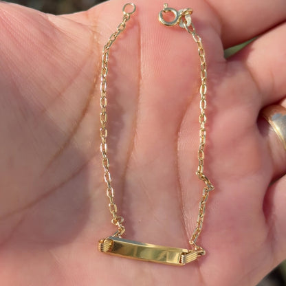 Baby Bracelet With Nameplate/ 1.53g/ 16cm/ 18K Italian Gold