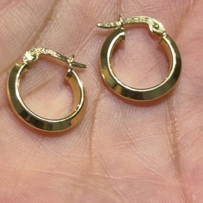 Plain Hoop Earrings / 1.2 gr / 1.5 cm / 18k Italian Gold