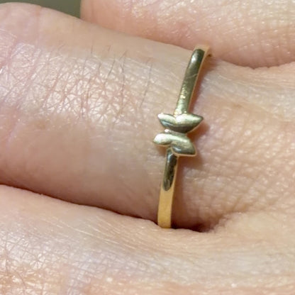 Butterfly Ring / 1 gr / Size 7 / 18K Italian Gold