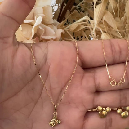Mickey Mouse Necklace and Earrings Set  / Chain 1.75 gr / 50 cm / Pendant 0.58 gr / Earrings 1.42 gr / 18K Italian Gold