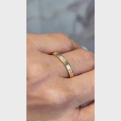 Love Ring / 2 gr / Size 8 1/2 / 3 mm / 18K Gold