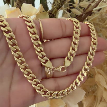 Hollow Cuban Chain/ 14.82g/ 60cm/ 7mm/ 18K Italian Gold