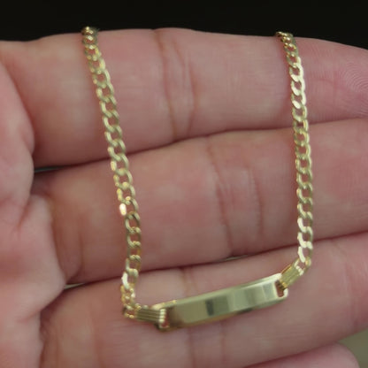PULSERA CUBANA DE BEBÉ CON PLACA DE NOMBRE