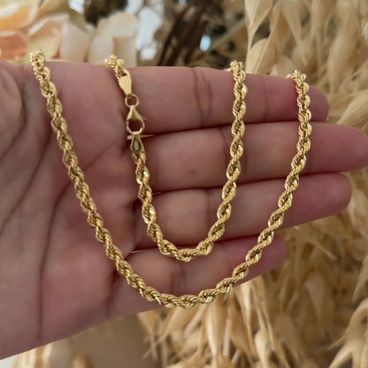 Rope Chain / 10.95 gr / 60 cm / 4 mm / 18K Italian Gold