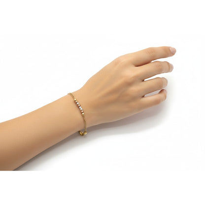 Pulsera de oro de tres tonos 3 gr / 19 cm / 2 mm / Oro italiano de 18K
