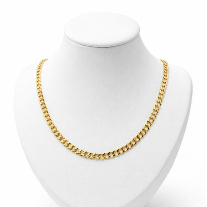 Cubana Link Chain / 12.37 gr / 70 cm / 4 mm / 18K Italian Gold