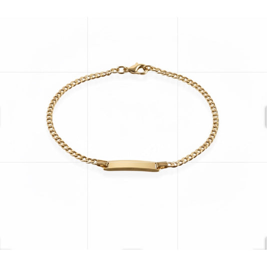 Baby Cubana Bracelet With Nameplate / 1.76 gr / 15 cm / 18K Italian Gold