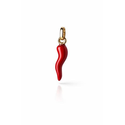 Medium Red Horn Pendant / 0.78 gr / 2.5 cm / 18K Italian Gold