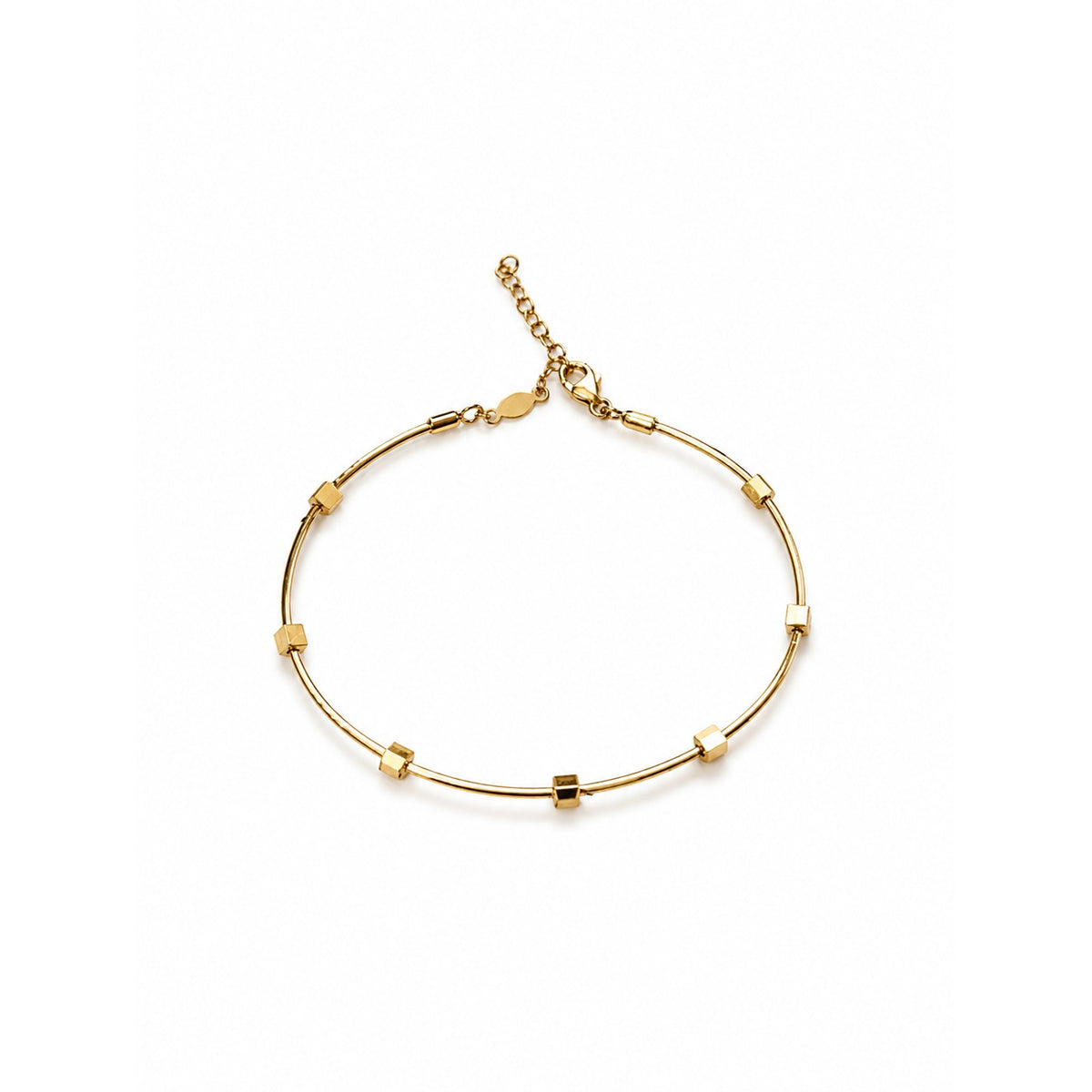 Pulsera de aro rígido / 3.36 gr / 18-19 cm / Oro italiano de 18K