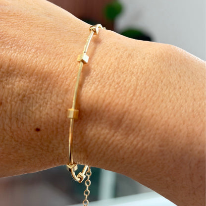 Pulsera de aro rígido / 3.36 gr / 18-19 cm / Oro italiano de 18K
