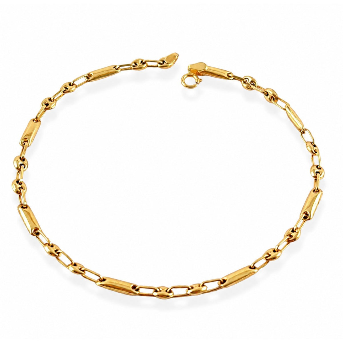 Pulsera Rústica 2.65 Gr / 20 cm / 3 mm / Oro italiano de 18K