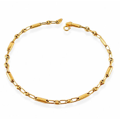 Pulsera Rústica 2.65 Gr / 20 cm / 3 mm / Oro italiano de 18K