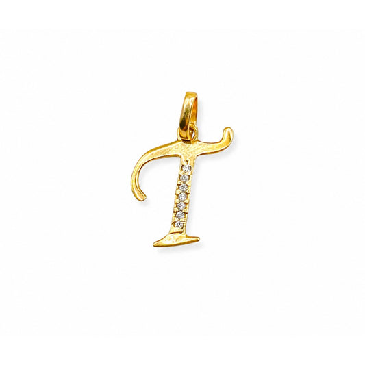 Letter T Pendant / 0.75 gr / 2 cm / 18K Gold