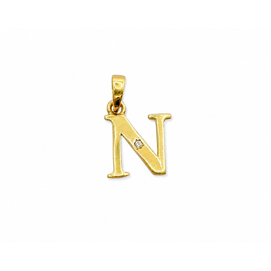 Letter N Pendant / 0.65 gr / 1.6 cm / 18K Gold
