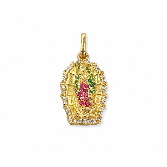 Colgante Medalla Virgen de Guadalupe / 1.75 gr / 2.7 cm / Oro 18K