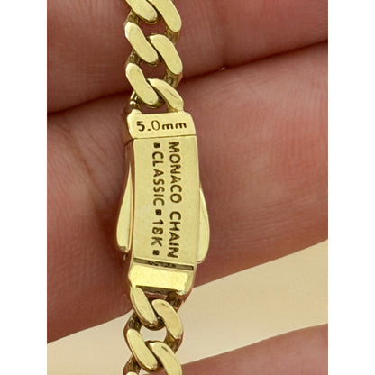 Monaco Chain / 18.6 gr / 60 cm / 5 mm / 18K Italian Gold