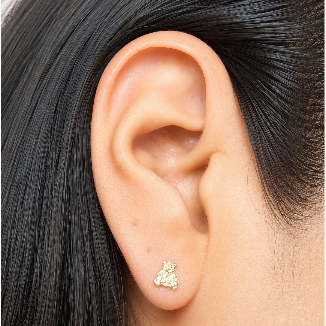 Bear Earrings / 5 mm / Gold 18K