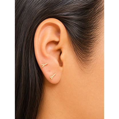 Eiffel Tower Earrings / 0.7 gr / 4 mm / 18K Gold