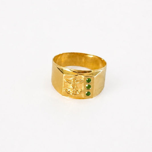 Anchor Ring / 3.38 gr / Size 11 / 7 mm / 18K Gold