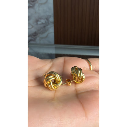 Knot Stud Earrings / 2.3 gr / 6 mm / 18K Italian Gold