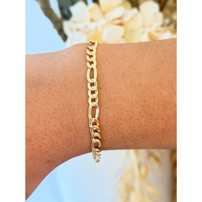 Pulsera Fígaro / 4.65 gr / 19 cm / 5 mm / Oro italiano de 18K